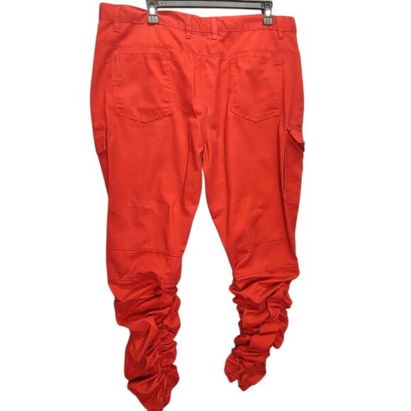 Brooklyn State Mens Designer Stacked Red Denim Slim Skinny Jeans Pants - Picture 2 of 5